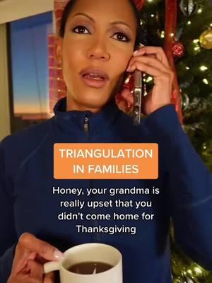 Triangulation is problematic in family dynamics because it is an unhealthy form of communication that can pit family members against each other in an effort to coerce others into complying. 🔺 This form of communication can be passed down in families and is one of the patterns we see in generational trauma. 🧑‍🧑‍🧒‍🧒 It is helpful to recognize how to change these unhealthy communication methods so that relationships are more nurturing and less stressful. 😩  The holidays is a time of year that triangulation tends to peak in families 🎄🎅🏾 This reel does not represent all cases of triangulation and the example in this reel is not always explained by triangulation*  *You may want to consider your individual mental health needs with a professional. This page is not meant to provide or replace your current care. * #triangulation #familydynamics #MentalHealthAwareness #tiktokpartner #whofides  #creatorsearchinsights  #generationaltrauma  @WHO Fides @World Health Organization (WHO) 