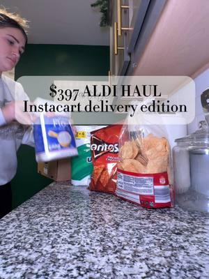 What $400 worth of groceries looks like from Aldi instacart delivery #aldihaul #instacartdelivery #grocerydelivery #groceryhaul #monthlygroceryshopping #aldifinds #alditiktok 