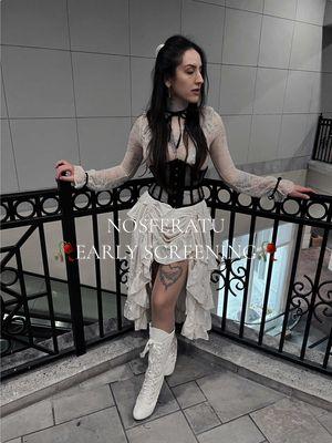 Wish i didnt only have 30 minutes to get ready but that seems to be my life lately. What do you guys think? #nosferatu2024 #earlyscreening #hairstylist #fashion #victorianfashion #whitegoth #grwm #grwmoutfit @Dolls Kill @Ask & Embla 