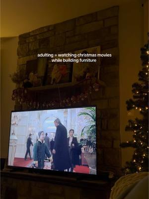 Building our new @Walker Edison console while watching Home Alone 2 🎄✨🥹 #homealone2 #homealone #walkeredison #walkeredisonhome #adulting #homedecor #hometiktok #christmas @Disney+ 