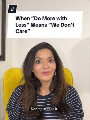 Have you ever been told to “do more with less” at work?🤔 Here’s how to advocate for yourself when that happens. #corporatelife #corporatetiktok #domorewithless #corporateamerica #careeradvocacy #selfadvocacy #leadershiptips #leadershipadvice #corporatecommunication #corporateadvice #workplaceenvironment #corporatetips #workplaceculture #corporateburnout #burnoutculture #hustleculture 