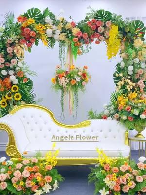 Colorful Greenery Heart Arch Decor Welcome Sign Wreath Floor Row Table Flower #weddingbackground #luxurydesign #weddingdecor A8853 pls follow us , we will give special discount to new fans！