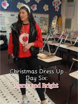 Christmas Teacher Dress Up: Merry and Bright ✨ #teacher #teacherootd #teachertok #tiktokteacher #teachersoftiktok #teacherlife #teachersbelike #teacherootd #teacherstyle #teacherinspo #christmascountdown #christmastok #christmastiktok #OOTD #teacheroutfit #teacheroutfits #teacherfits #teacherfitcheck 