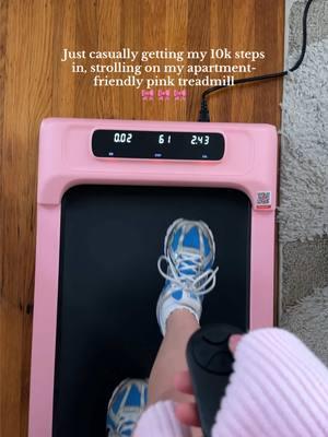 just me and my pink treadmill for the next hour🚶🏻‍♀️‍➡️ #walkingpad #pinktreadmill #apartmentfriendly #upstairsneighbor #pinkasthethic 