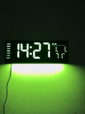 Reloj de pared de luz LED iluminación completo #clock #reloj #ledlights #light #relojdepared #oficina #sala #pared #12hourshift 