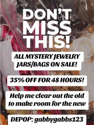 Holiday clean out sale! Depop in profile! #creatorsearchinsights #surprisejewelryjar #jarjewelry #jewelryjaropening #jewelryjarlive #depopjewelry #depopjewelry #depopjewelryhaul #trend #trending #mysteryjewelryjar 