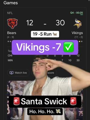 BANGGG #cashed #bang #goat #swick #santaswick #vikings #nflpicks #nfl 