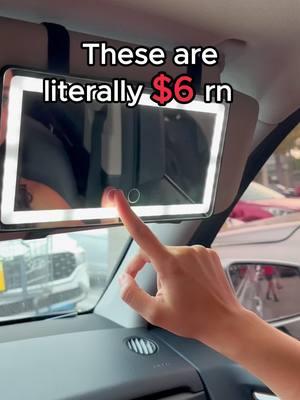 not sure how i didnt get this sooner🫶 #carvanitymirror #grwminthecar #cargrwm #carmakeup #carmirror #carvanityvisormirror #lightupmirror #caraccessories #carmusthaves #makeuphack 