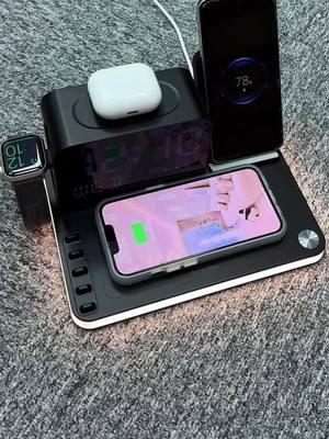 7 in 1 Wireless Charging Station #magsafe #fast #7in1 #wirlesscharger #charging #powerphone #airpod #phone #watch #light #nightlight #adjustable #foryoupage #household #goodies #desktop #giftideas 