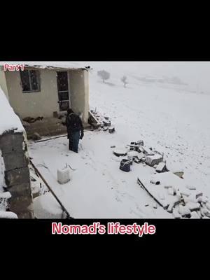 Forgetting the past, building the future： Grandma rejoices at the first snowfall. Part 1. #nomads #rural #villagelife #respectwomen #respect #nomadslife #nomadslifestyle #nomadiciran #nomad 