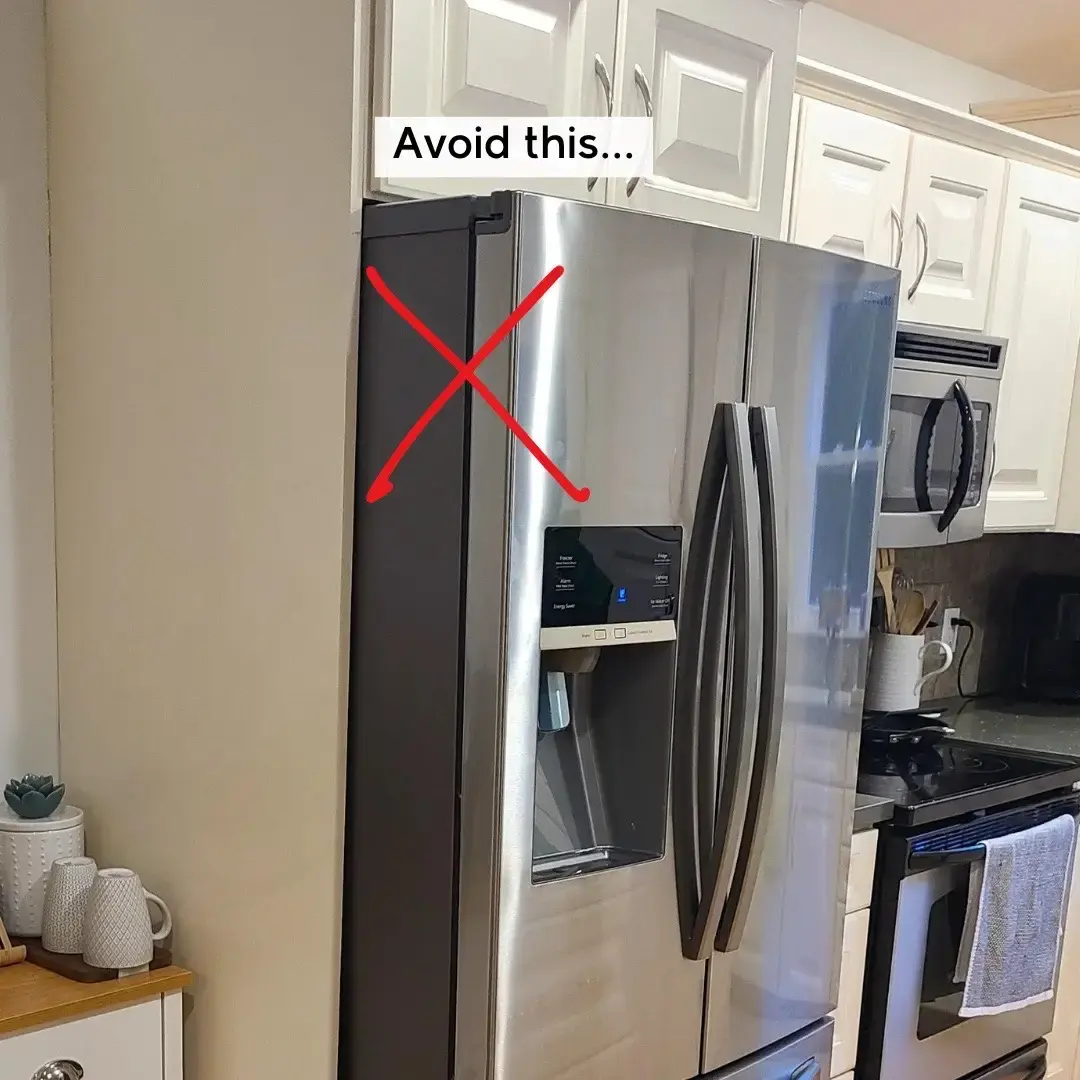 A friendly reminder to recess behind your fridge so you can get that standard depth fridge to appear counter depth 👍  🏠🔨Send this to someone building a house soon!    #BuilderBrigade #homebuildingtips #homebuilding #customHome #HomeBuildingChecklist #recessedfridge #kitchenideas #kitchen 