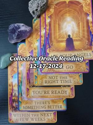 COLLECTIVE ORACLE READING •12-16-2024• 🌘 If youre looking for a private tarot reading, reiki session, or candle work please send me a message here on IG! Id love to talk to you, help guide you, and answer any questions you may have. ✨ My prices, bio, and services are all pinned. Cant wait to chat with you ☀️ I love these cards that came out. These cards are super cool because they usually tell a story, and today they did just that.  “Within the next few weeks…”  “Theres something better coming..”  “Youre ready..”  “Not the right time…”  “Let go.”  “Ask your angels.”  There is something that youre manifesting and hoping for. I feel a lot of you are already manifesting and writing down your goals for the upcoming year and this is great!  Continue putting out that energy and expressing what it is you want and need when it comes to the beginning of the new year. This manifestation isnt here because of anything you are doing, Spirit wants you to know that you are ready and you have been for some time, but for some reason the puzzle pieces arent clicking together and its just not the right time. I am hearing “all will make sense when the time comes,” and to use this time wisely.  (Continued in the comments…)  #tarot #tarotreadings #tarotreading #dailytarot #reiki #reikihealing #reikimaster #astrology #zodiacreadings #crystals #witchy #tarotreadersofinstagram #oracle #oraclereading #oraclereadings #fullmoon #HealingJourney #healingstones #chakrahealing #chakrabalancing #chakraalignment #manifestingabundance #222 #1111 #angelnumbers #angels #archangels #spiritguides #spiritualguidance #chakracleansing