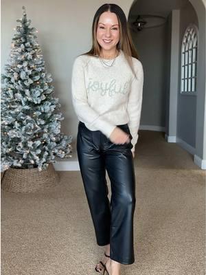 Let’s style 2 sweaters for a holiday party! #discovermaurices #sweater #sweaterweather #holiday #festive #dressy #leatherpants #styling #style #fashiontiktok #fashion  🎥| @Everyday.Holly 