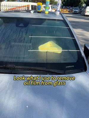 Look what l use to remove oil film from glass #car #glasscleaning #oilfilmcleaner #usa🇺🇸 #fyp #carglasscleaning #fypyou 