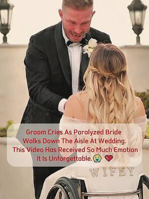 Groom cries as paralyzed bride walks down the aisle at wedding. This video has received so much emotion it is unforgettable.#choreography #surprise #marriage #trendding #Love #wedding #weddingtiktok #trending #bridal #groom #happywedding #fyp #trend #trending #fypシ#bride#viral #happy #popular#viral #happy #popular #foryou#dance#WeddingDance#weddingentrance