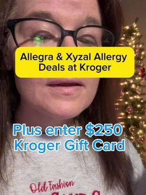 Allergy season who? 👋 Stock up on Allegra & Xyzal allergy meds at Kroger while they're on DEALS. Your sinuses will thank you, and your wallet will too. 💸 PLUS... how about winning a $250 Kroger gift card?! 🎉 Yes, please. 1️⃣ Grab your deals in-store or online. 2️⃣ Enter the giveaway. 3️⃣ Breathe easy (literally). Your allergy savings + entry details are waiting for you now! Don't miss this one. 🌼 #KrogerDeals #AllergySeason #Allegra #Xyzal #KrogerFinds #GiveawayTime #SaveAtKroger  