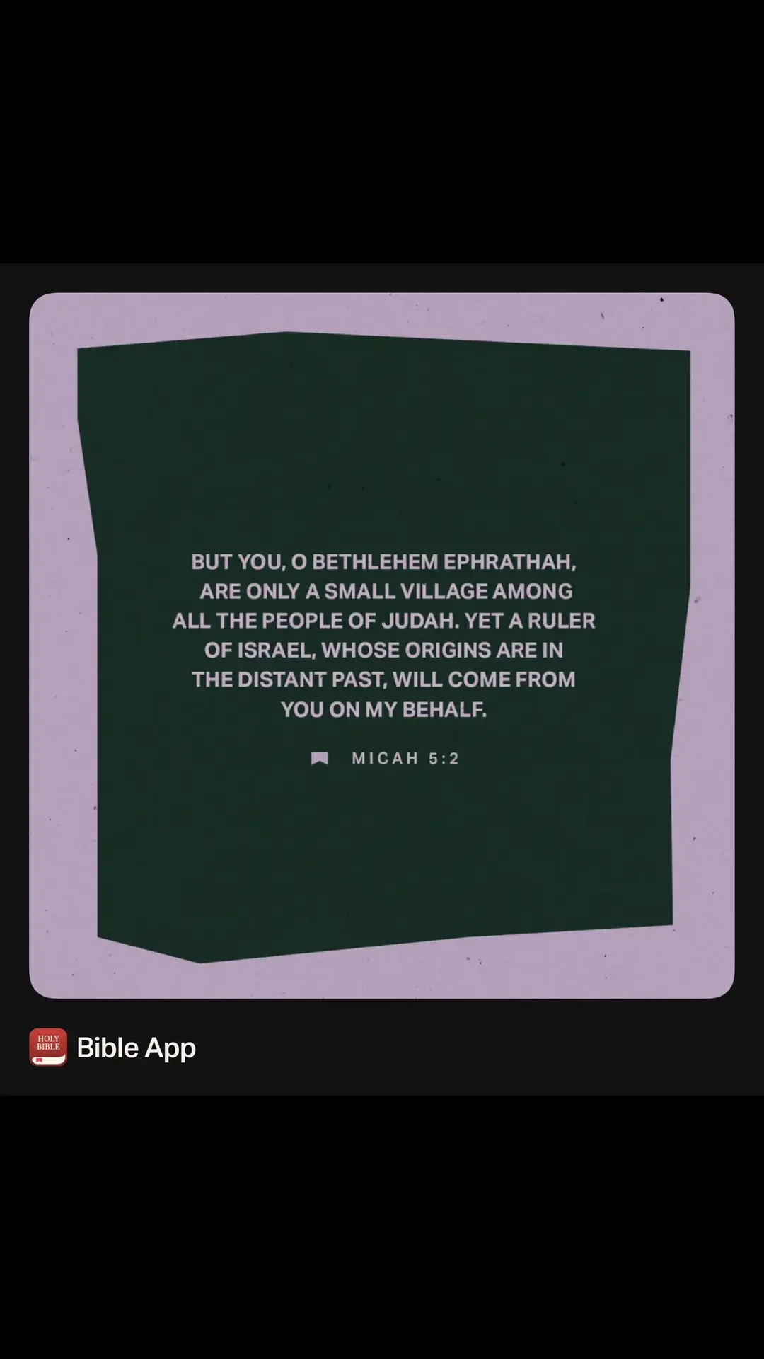 Here is today’s verse: “But you, O Bethlehem Ephrathah, are only a small village among all the people of Judah. Yet a ruler of Israel, whose origins are in the distant past, will come from you on my behalf.” ‭‭Micah‬ ‭5‬:‭2‬ ‭NLT‬‬ https://bible.com/bible/116/mic.5.2.NLT Remember, big things often come in small packages, you are not insignificant!!! #fypageシ #fyp #BibleVerse #livingmybestlife #SmallBusiness #God #z #HowToLive 