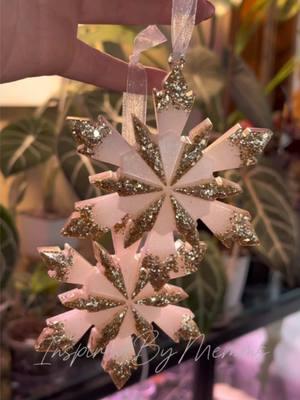 Christmas is just over a week away! Who’s ready for it?! Custom white and gold resin snowflake ornaments! ✨ Resin: @LET'S RESIN  Glitter: @Glitter Makes It fill your life with the best glitter and Use code INSPIRED to save 30%! #trending #inspiredbymemms #resinart #resinpour #letsresin #resinmold #resinobsession #artistsoftiktok #resinoftiktok #resincrafts #satisfyingvideo #satisfying #giftideas #resina #glittermakesit #glitterobsessed #snowflakes #christmasdecor 