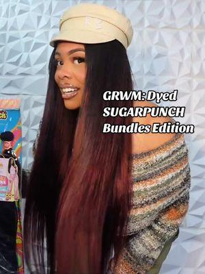 GRWM vibes by @Danny Marie | Hairstylist in her freshly dyed Sugarpunch bundles ✨  Hair shown: Sugarpunch 100% Unprocessed Remy Human Hair - Straight 26”28”30” in color Natural #outrehair #outre #remyhair #humanhair #quickweave #weavinghair #bundles #holidayhair 