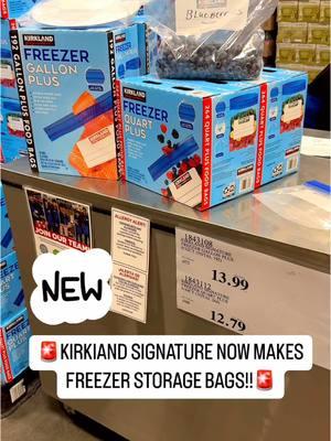 🚨KIRKLAND SIGNATURE NOW MAKES FREEZER STORAGE BAGS!!🚨 😍These are perfect for any and all of your Holiday 🎄gatherings and leftovers!! 🙌Gallon plus size contains 192 bags per box for only $15.99 and the quart plus size comes with 264 bags per box for only $14.99.  🌟FEATURES : • Kirkland Signature Gallon Plus and Quart Plus bags are 20% larger than a standard storage bag • Extra wide opening grips makes the bag easier to open • Heavy duty side seams that won’t separate or tear • Great for the freezer or refrigerator 📍Available in select locations and online at Costco.com! 🛒A must add to your cart on your next Costco trip! #costcodeals #costco #kirklandsignature #storagebags #freezerbags 