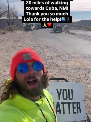 Back in Counselor, NM and going for another 20 miles of walking towards Cuba, NM! Thank you so much Lola for the help!🌎🚶 God bless you all, and never forget, everybody, that You Matter and We Do Recover!! 🙏❤️ 68 months drug free! 6,652 miles walked! Day 641 Walking Across America (to all of the four different corners) for Mental Health Awareness and Recovery!  Fundraising for the amazing Non Profit Addict II Athlete!! $2,554.61/$50,000 raised so far! https://donorbox.org/a-walking-testimony-fundraiser #AWalkingTestimony #WalkingAcrossAmerica  #WalkingAmerica  #MentalHealthAwareness #Recovery #YouMatter #WeDoRecover #AddictIIAthlete #Arizona #NavajoCounty #Kayenta #Utah #MonumentValley #ForrestGumpPoint #Bluff #BluffUtah #Aneth #FourCornerMonument #Colorado #NewMexico #Shiprock #Farmington #Cuba #Albuquerque #Travel #Nature #Exercise 