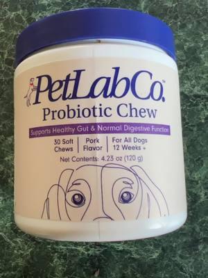 Petlabco probictic soft chews for dogs. These can help balance your pups stomach, and create healthy bowel movements. #PetLabCo #petlabcoprobiotic ##dogprobiotic##dogguthealth