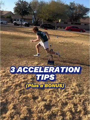 3 ACCELERATION TIPS 🏃🏽‍♂️💨 When filming yourself sprinting, this video will show you three things to look for to help you improve your form and overall acceleration.  Acceleration is all about force production, the angles you create with your body, and how you utilize momentum.  Please ask any questions you may have in the comments below!  #speedtraining #footballtraining #speedandagility #footballspeed #speedwork #sprinting #acceleration 