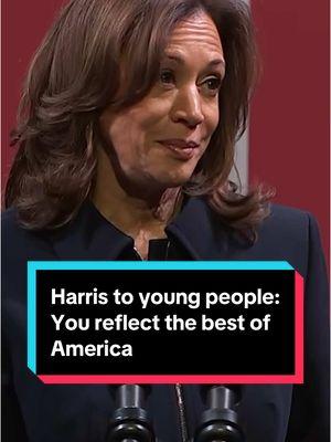 "Young people who are rightfully impatient for change. I love that about you." Vice President Kamala Harris speaks directly to young people during an event at a community college in Maryland. #kamala #harris #kamalaharris #news #politics