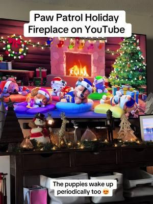 Paw Patrol Holiday Fireplace on youtube is the cutest back drop for playtime #puppiesoftiktok #pawpatroltiktok 