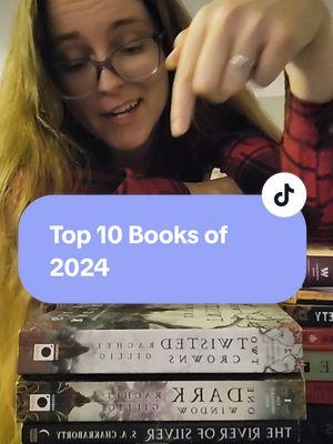 In no particular order, my top 10 books of 2024, with spoiler-free explanations. Excuse my lighting; it was either going to be too bright or too dark 😅. #BookTok #sarahjmaas #sjm #throneofglass #kingdomofash #heiroffire #sachakraborty #daevabadtrilogy #empireofgold #riverofsilver #londonseancesociety #sarahpenner #wherethelibraryhides #whattheriverknows #isabelibanez #rickriordan #percyjackson #chaliceofthegods #kaikeyi #vaishnavipatel #onedarkwindow #twotwistedcrowns #rachelgillig #2024 #wrapped #top10 #fyp #goodreads #yearinbooks 