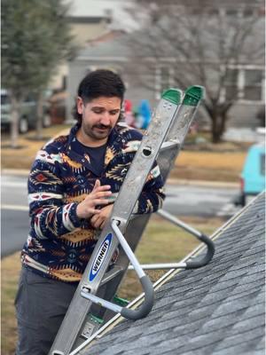 These ladder standoffs just changed the game for me. Not sure why it took me so long to get them #levelok #laddersafety #roofer #roofing #contractor #handyman #hvac #SmallBusiness #DIY #homeimprovement 