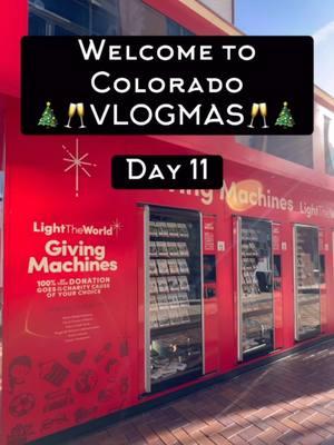 🎄✨🏔️COLORADO VLOGMAS 🏔️✨🎄 day 11!  Made my way back to @cherrycreekholidaymarket to check out the @givingmachinesdenver which was recommended by many of you! I love the machines because some of the items impact our community in Denver and communities around the world! Plus 100% of the donation goes to the charity!  I met Bill the volunteer who gave me all the information. Ironically I donated items as a gift for my grandparents for Christmas and my grandpa’s name is Bill!  Then I’m off to get ready for my 3 day work trip. I am a Denver based flight attendant and today I had an easy day with a deadhead (flying as a passenger) to San Francisco!  Follow for more!  #denvercolorado #denver #denverlife #coloradochristmas #thingstododenver #cherrycreek #givingmachine #christmas #colorado 