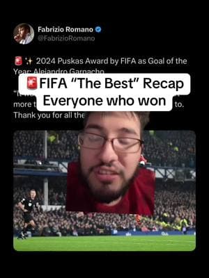 🚨FIFA “The Best” Recap Everyone who won #realmadrid #halamadrid #madrid #garnacho #alejandrogarnacho #manunited #manchesterunited #mufc #fifa #emmahayes #alyssanaeher #thebest #qatar #doha #infantino #thiagomaia #emilianomartinez #guilhermegandramoura #argentina #emimartinez #copaamerica #pl #PremierLeague #astonvilla #yamal #haaland #lamineyamal #tonikroos #kroos #judebellingham #jude #rodri #bellingham #saliba #rudiger #carvajal #rubendias #viniciusjunior #viniciusjr #vinicius #vinijr #vini #carloancelotti #ancelotti #fabrizio #fabrizioromano #flamengo #brazil #brasil #futbol #futboltiktok #football #footballtiktok #Soccer #soccertiktok #fyp #tapiaa__ 