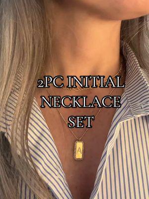 This 2pc initial necklace set os so CUTE and would make a great gift.  #tiktokshopfinds #tiktokmademebuyity #tiktokshopholidayhaul #christmasgiftideas #TTSdelight #ttsdelightnow #spotlightfinds #giftguide #mademyyear #giftsforher #greatquality #newyearnewaura #fashionlookbook #necklaceset  #necklace #initialnecklace 