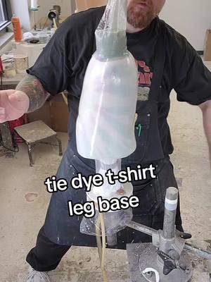 everyone getting their new legs before the end of the quarter #tiedye #tshirt #prosthetics #leg #satisfying #lamination #hippy #rainbow #sweet 