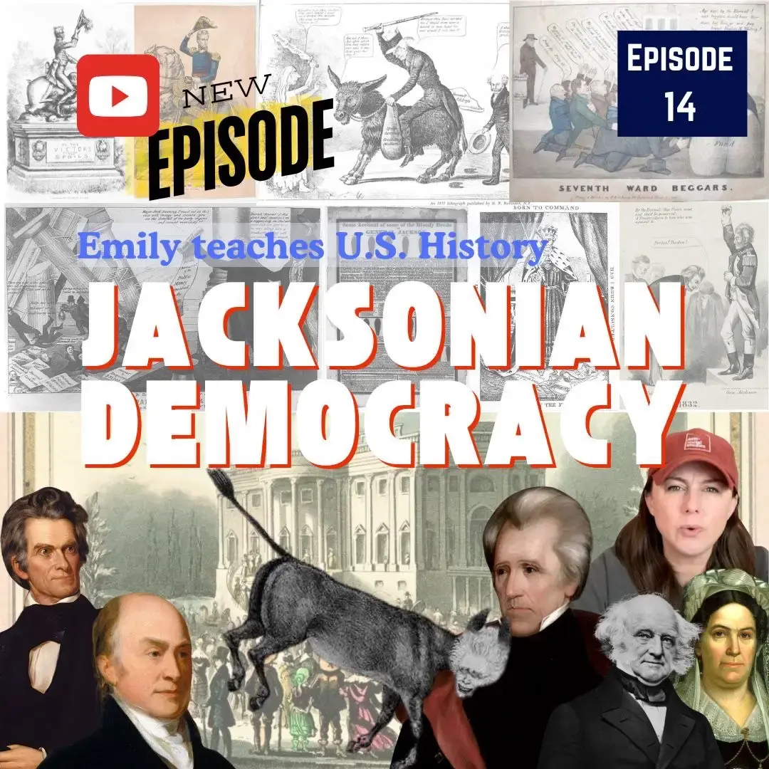 New episode up about Jacksonian democracy (plus a few from last week I forgot to post about.) Good thing we don’t have to worry about a hypocritical politician who appeals to the “common man” while actually being backed by wealthy elites and whose guiding political philosophy is self interest with no regard for the Constitution. “I hate it here.”  #history #ushistory #apush #historyteacher #andrewjackson 