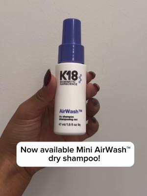 Replying to @em.kson  Granting your holiday wishes this year with the MINI AirWash™ dry shampoo!  Same amazing formula in the perfect mini size— great to add to everyone’s holiday stockings 🎁 ##k18hair##k18results