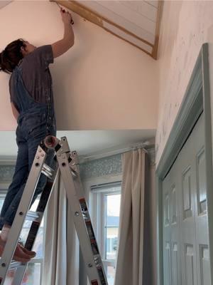 Just when I thought I had the paint color figured out 🫣 Do I need to convince my son that blue is the way to go?! #DIY #paintcolors #behrpaint #roommakeover #toddlerroom #boyroom #shiplap #shiplapceiling 