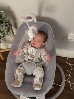 I think he likes it! Use code “5S3NWWIH” for 25% off your order! You can find this on my Amazon Storefront  #momcozy #babycozy #momcozybabyswing #Cocosway #babyswing  #babyswings #newbornbaby #autobabyswing #bestbabyswing #babyregistry #babyregistrymusthaves #amazobabyfinds @Momcozy Official 