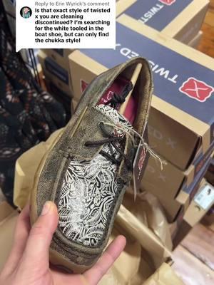 Replying to @Erin Wyrick by popular demand, our *exclusive* Twisted X women’s boat shoe is backkkkkk! We sold 300 of these back in 2019, and now–5 years later–we have over 250 more pairs of this beauty back in our store (& on our website) 😍 This the LAST TIME these shoes will be available, so treat yourself to this fabulous pair of *exclusive* Twisted X’s before they are gone forever!! #twistedxshoes #exclusiveshoes #farmandranchbrand #tooledleather #leathershoes #farmwomen #westernstyle #stockyardstyleboutique #shopsmall 