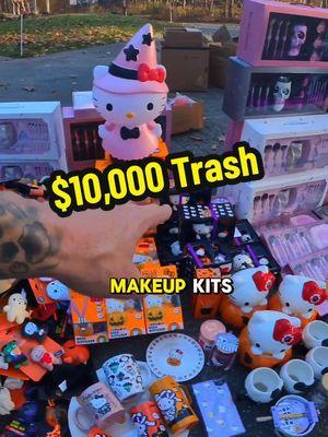 Over $10,000 dollars of clothing,  Hello Kitty and designer blankets all pulled out of a dumpster.  Full reveal. This is disgusting 🫣 #dumpsterdiving #hellokitty #christmas #fyp 