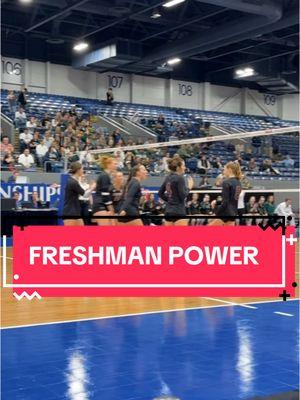 Nothing gets you quite as lit than when your freshman smashes the ball🥳🥵 #freshman #volleyball #superspike #finalfour 