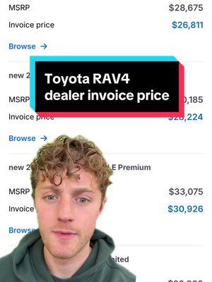 Here is the #cardealer invoice price breakdown for the #toyotarav4 #newcar #cardeals #caredge #newcars #carbuyingtips #carbuyingadvice #carbuyingsecrets #carbuyinghelp #LearnOnTikTok #cardealershiptiktok #cardealership #buyingacar #howtobuyacar #carbuying #cardealershiptiktok #cardealers #greenscreen 