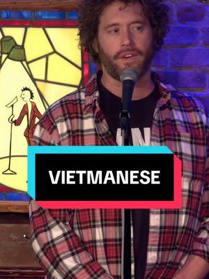 Vietmanese is a difficult word to say… #comedy #tjmiller #standup #comedian #nyc #squash #vietnamese 