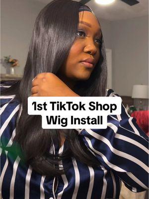 Installing my very first wig from Tiktok shop!  this wig is synthetic and very beginner friendly it was so easy to install With some Tip from the Goat herself! @SlaybyNadu  @uahair  CLICK ON THE ORANGE CART TO GRAB YOURS NOW!! #tiktokwig #wigtok #syntheticwig #gluelesswig #hairinfluencer #TikTokShop #tiktokshophair #wiginstall #wigsvideo #hairvideo #tiktokshopfinds #TikTokShop #straightwig #straightsyntheticwig #syntheticwiginstall #grwm #grwmhair #fyp #wigtok 