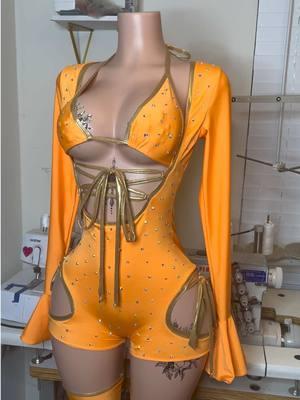 Custom birthday vacation look 🧡 #bottlegirl #startender #bartender #exoticdancewear #304  #304tok 