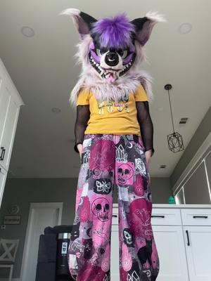 These are my new favorite pants 💜💙#furry #furrytiktok #lgbt🌈 #dinomasks #furryfyp #skulldogmasks #skulldog #furrysoftiktok 