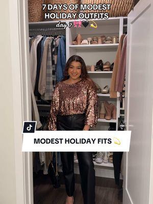 Hope these 7 days of outfits have been helpful for inspiration 💫 Happy Holidays amigas! 🖤✨🎀 #modestoutfits #modestoutfit #modest #outfitinspo #christiantiktok #christiantiktokcommunity #nyeoutfit 