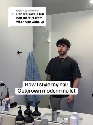 Replying to @gj how i style my outgrown modern mullet. Mens hair tutorial. How to get the fluffy fringe men #mensstyle #mensfashion #tipsformen #menshair #modernmullet #mullet #fluffyhair 