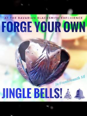 You and your friends & family can make a new Christmas-tradition by forging your very own steel jingle-bells with us at the Bavarian Blacksmith Experience in @frankenmuth #Michigan ! It only takes 15-30 minutes to forge your own with help from our friendly smiths! So be sure and book your spot to forge with us soon when visiting Frankenmuth by signing up online at: BlacksmithExperience.com #maker #fabricate #forge #christmasornaments #frankenmuth